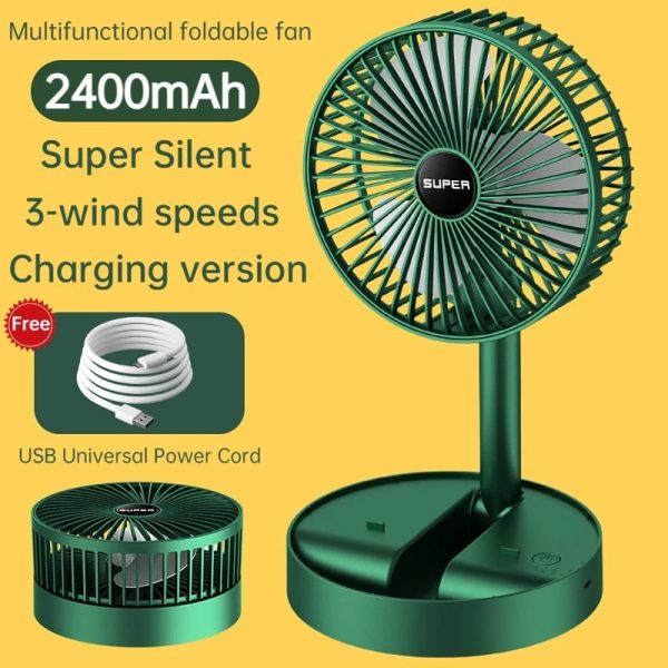 Rechargeable – Portable Telescopic Folding Fan Table Desk Fan