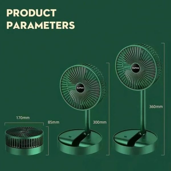 Rechargeable – Portable Telescopic Folding Fan Table Desk Fan