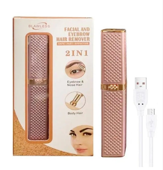 Rechargeable 2 in 1 Hair Remover Trimmer For Women, Electric Flawless Facial Machine Razor, Painless