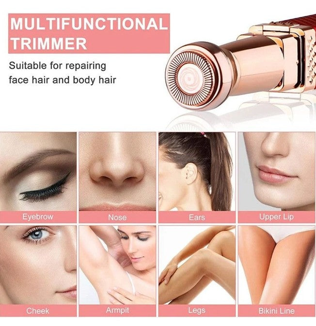 Rechargeable 2 in 1 Hair Remover Trimmer For Women, Electric Flawless Facial Machine Razor, Painless