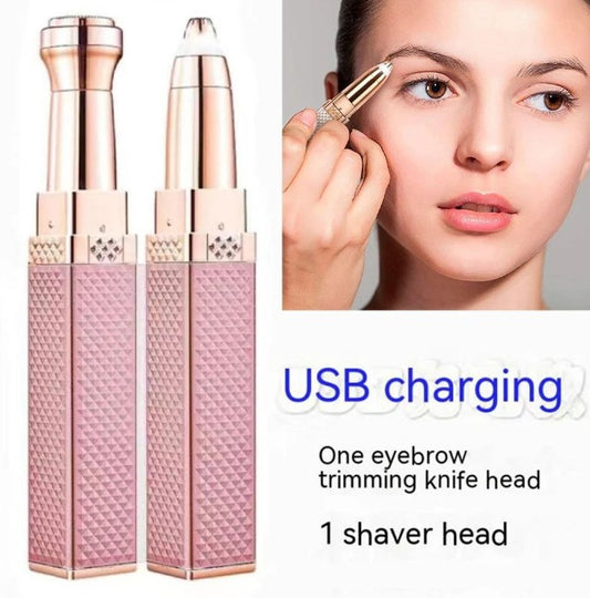 Rechargeable 2 in 1 Hair Remover Trimmer For Women, Electric Flawless Facial Machine Razor, Painless