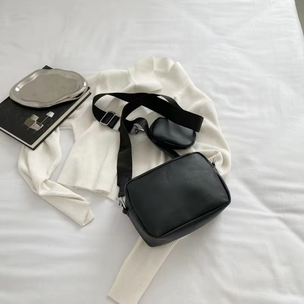 Stylish Girl’s Convertible Crossbody Bag – Fashion Handbags for Ladies PU Leather Polyester Waterproof Shoulder Bags With Change Purse Trending Travel Crossbody Bag – 1 Pc
