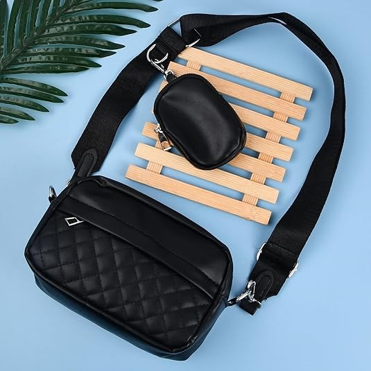 Stylish Girl’s Convertible Crossbody Bag – Fashion Handbags for Ladies PU Leather Polyester Waterproof Shoulder Bags With Change Purse Trending Travel Crossbody Bag – 1 Pc