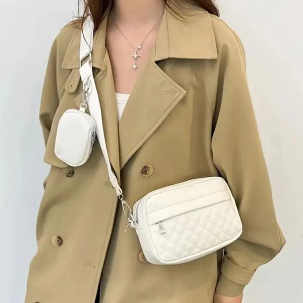 Stylish Girl’s Convertible Crossbody Bag – Fashion Handbags for Ladies PU Leather Polyester Waterproof Shoulder Bags With Change Purse Trending Travel Crossbody Bag – 1 Pc
